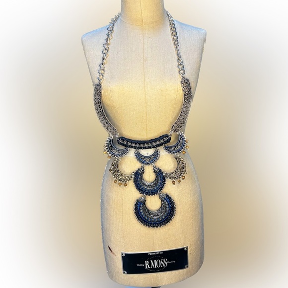 Needlepoint Southwest Silver Necklace INSPIRED - Picture 1 of 5